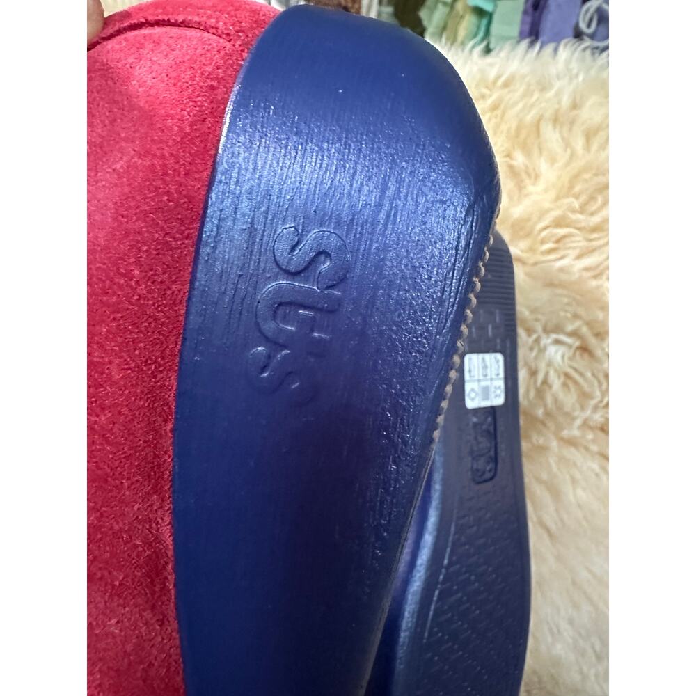SAS Bounce Siesta Walking Shoes Sneakers Womens Blue red suede Leather sz 9 1/2 - Picture 11 of 12